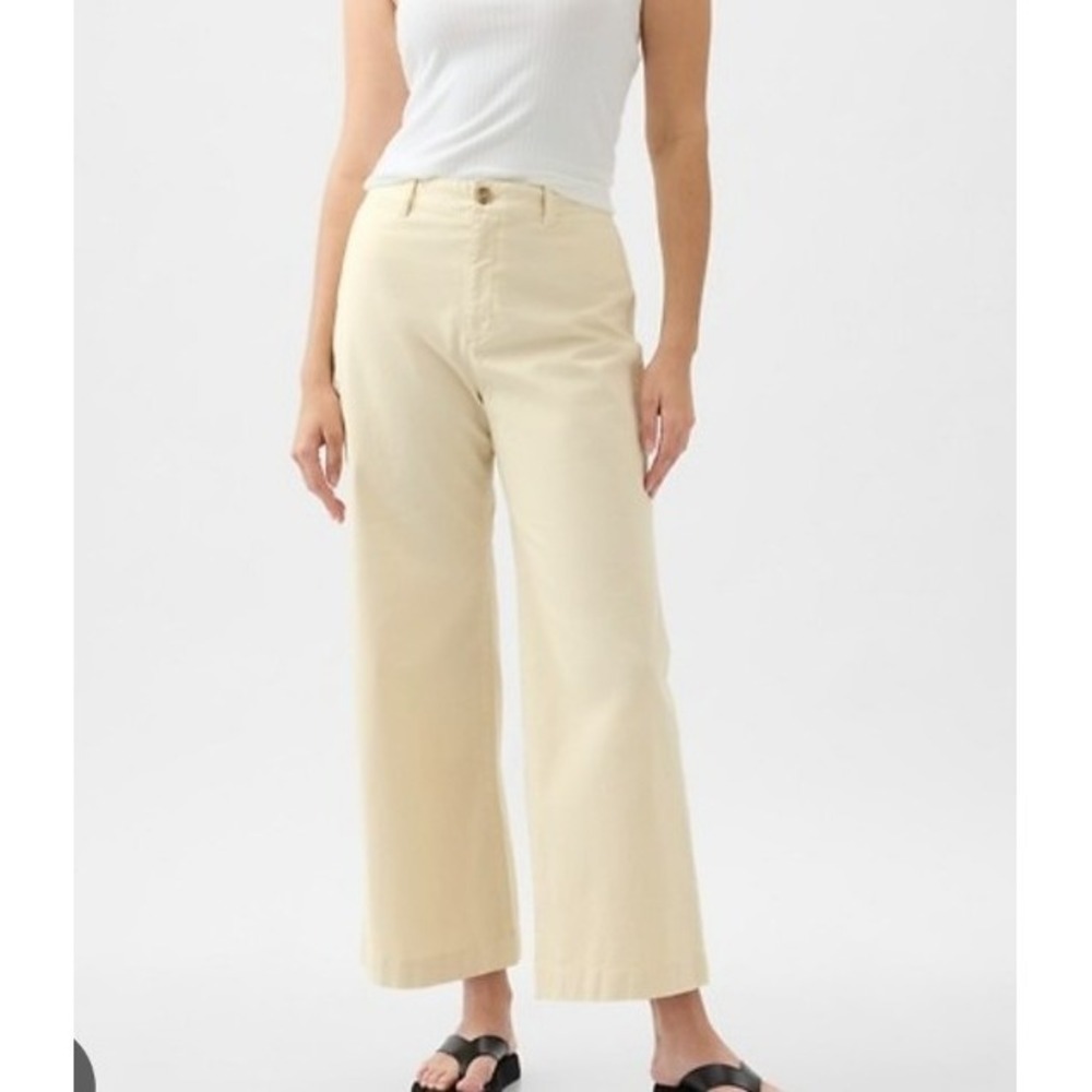 Gap‎ High Waist Stride Ankle Pants Women SZ 6 Light Cream Beachy Coastal casual